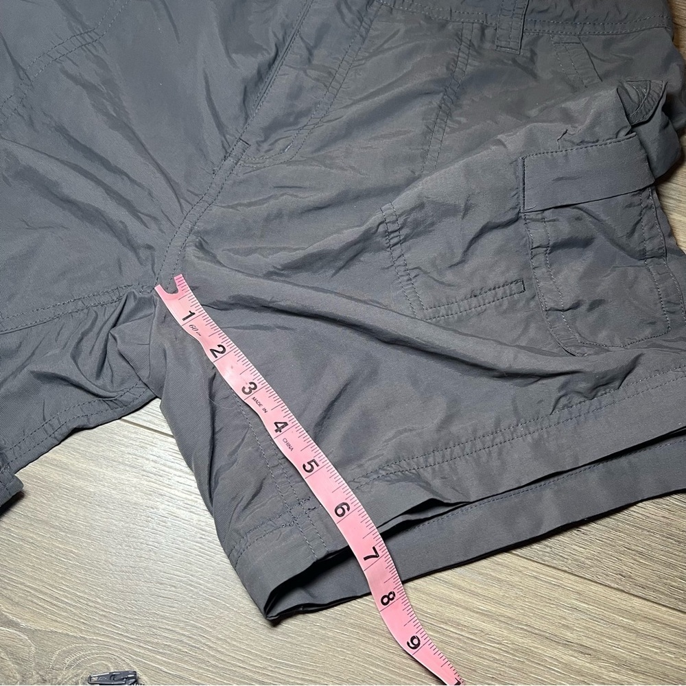 REI Gray Convertible Pants Shorts Womens Sz 14 Petite Elastic Waist Zip Fly - Picture 7 of 14